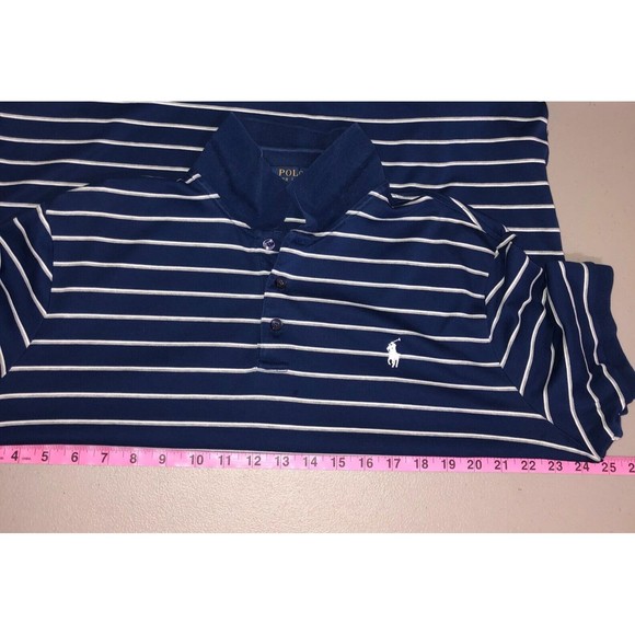 POLO Ralph Lauren‎ Shirt Men's L Blue Striped Casual Button Down Collared - Picture 8 of 12